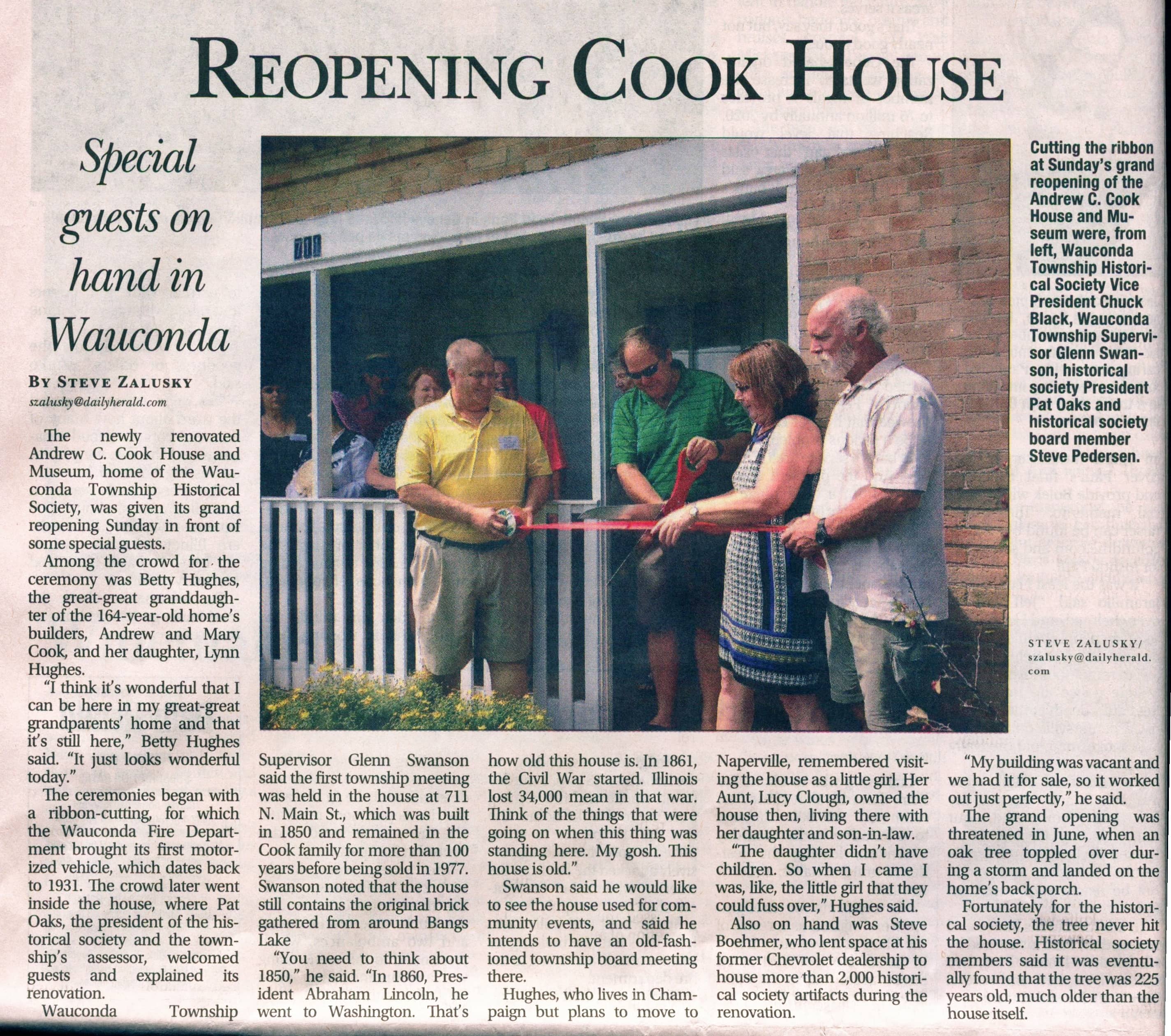 cook house opening daily herald ScanStat